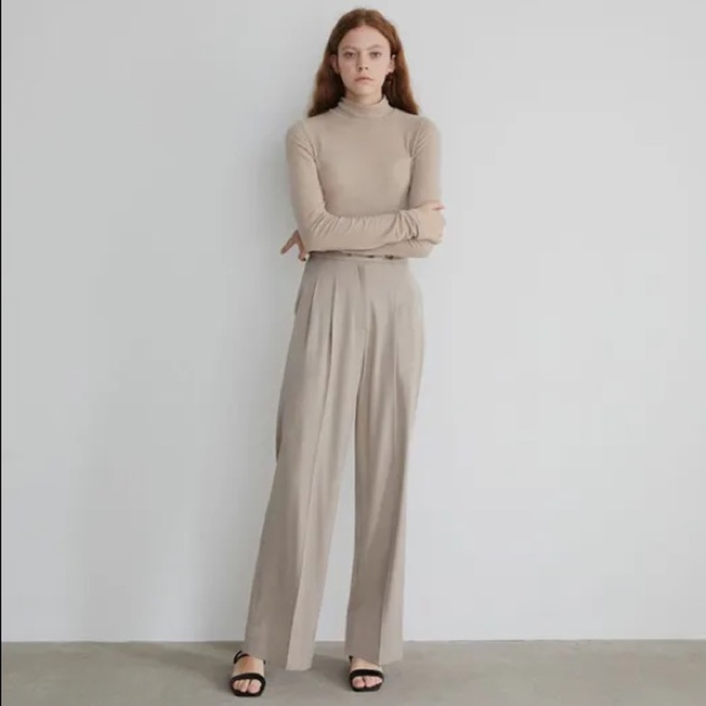 MARRON EDITION Beige High-Rise Wide Pants NWT